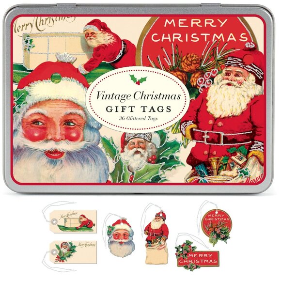 Cavallini & Co. Christmas Vintage Style Glittered Gift Tag Set​​ - Picture 1 of 5